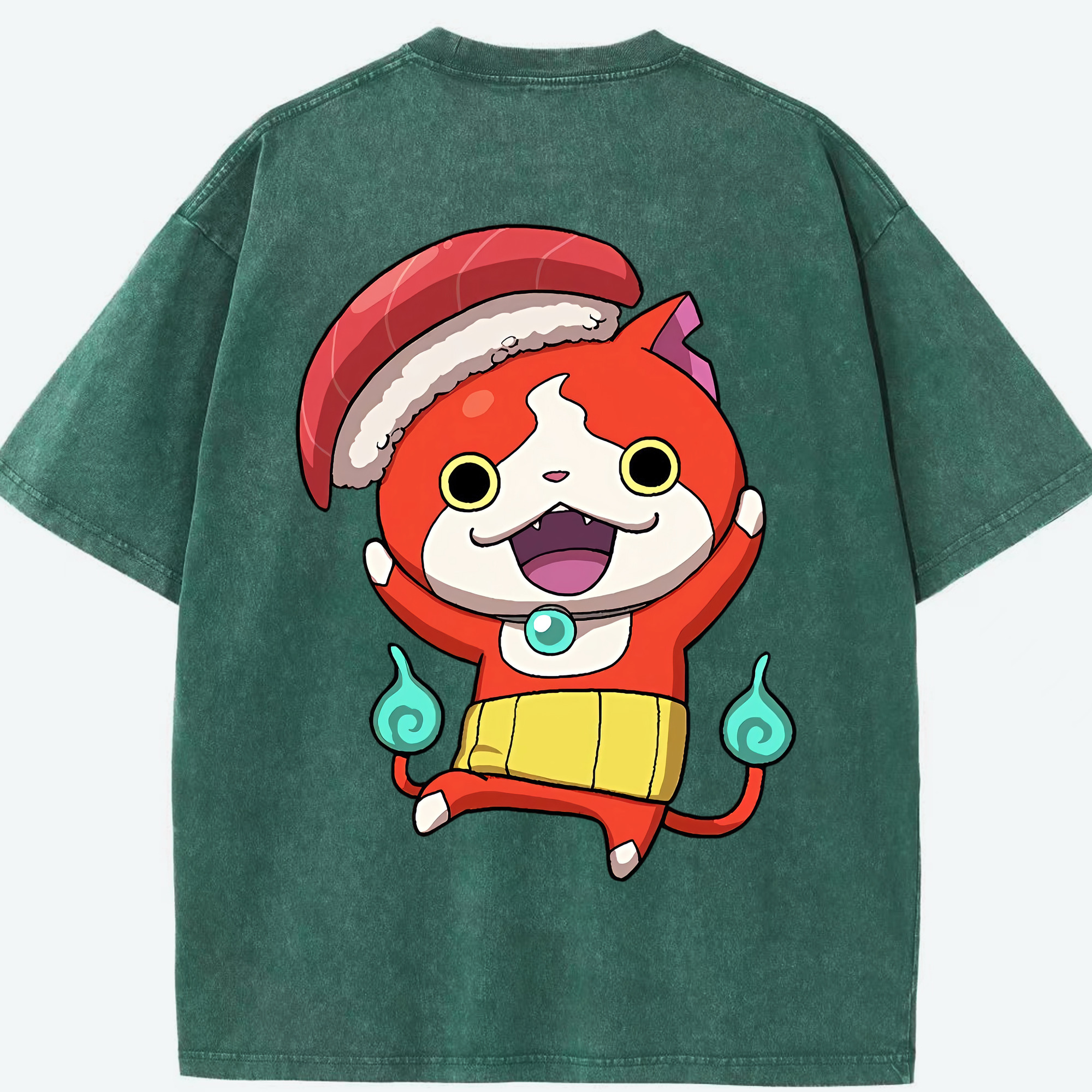 （画像用） 妖怪ウォッチ Yo-kai Watch 綿100% ヴィンテージ風 半袖Tシャツ（背面プリント）